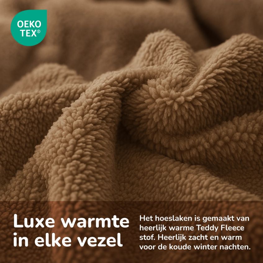 Fleece hoeslaken bruin