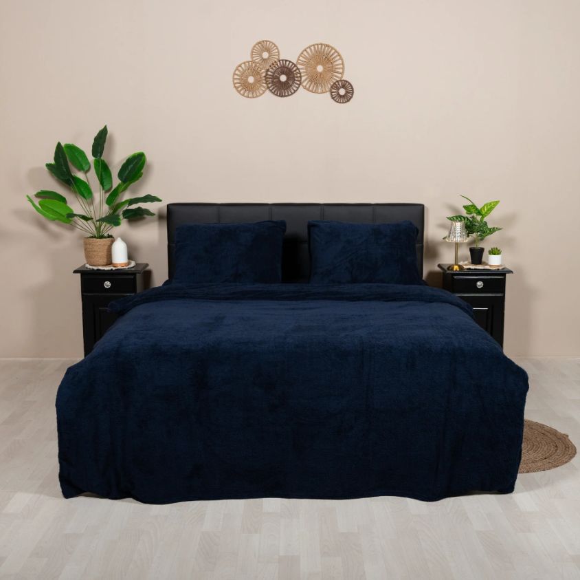 Teddy dekbedhoes blauw - lits-jumeaux