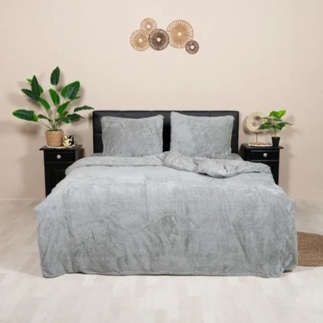 Teddy dekbedovertre lits-jumeaux grijs 240x200-220