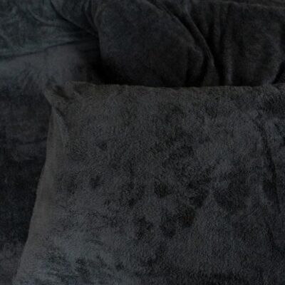 Teddy dekbedovertrek 1 persoons - 140x220 cm - kleur zwart