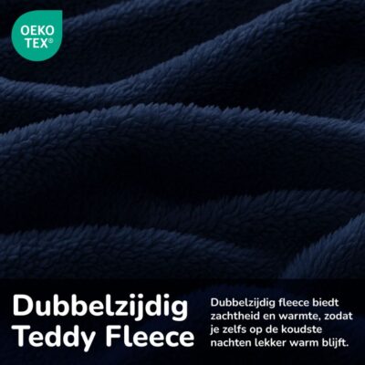Teddy dekbedovertrek aan beide kanten teddy - blauw