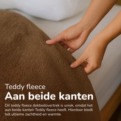 Teddy dekbedovertrek aan beide kanten teddy - bruin