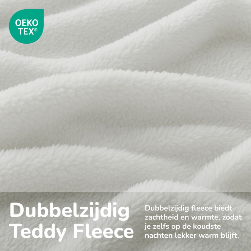Teddy dekbedovertrek aan beide kanten teddy - wit