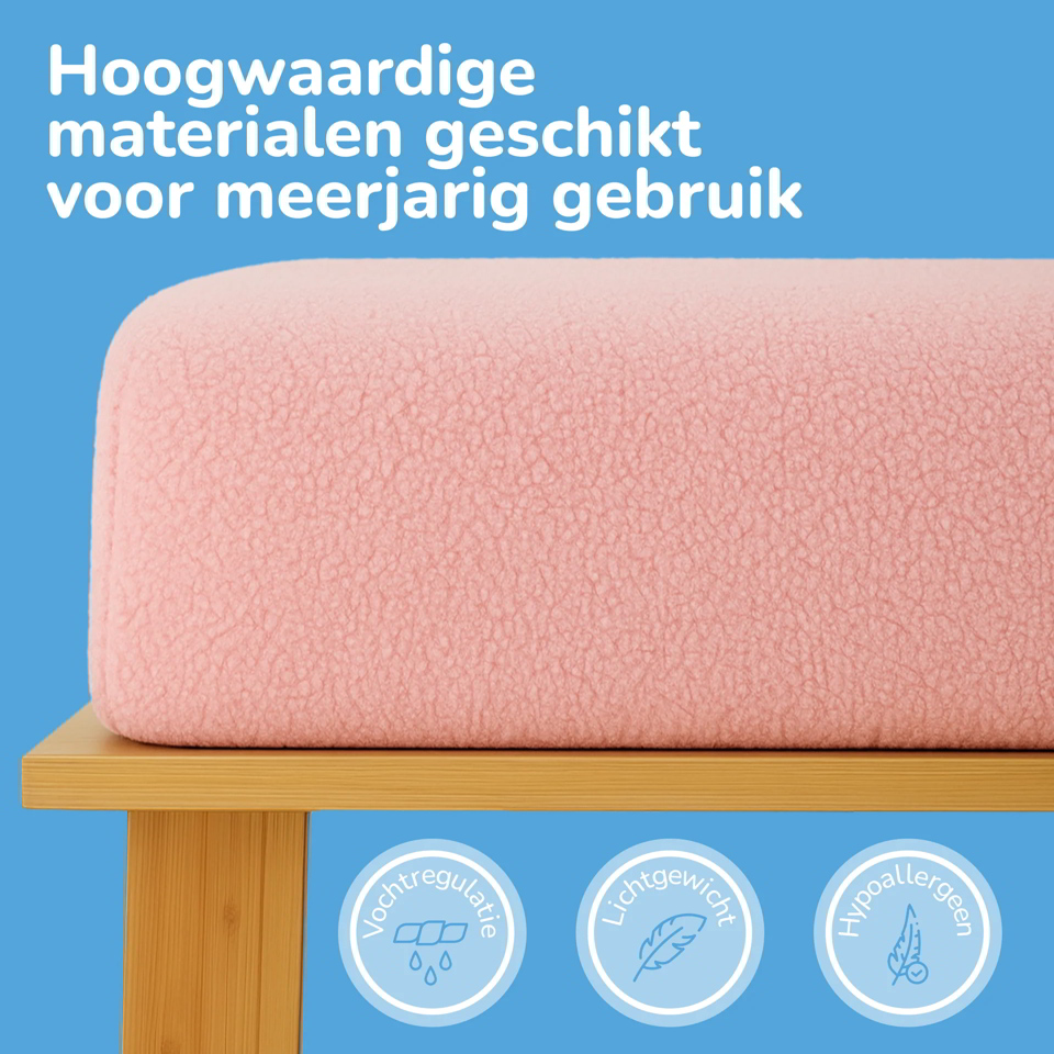 Teddy fleece hoeslaken 2 persoons roze
