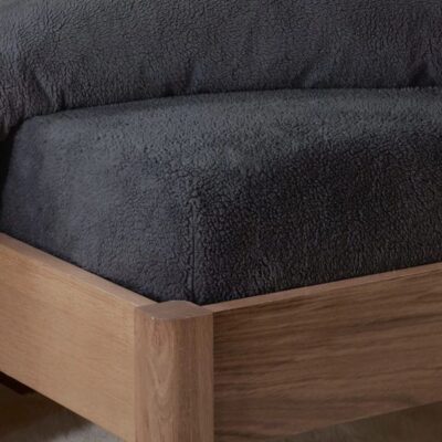 Teddy hoeslaken 2 persoons - antraciet