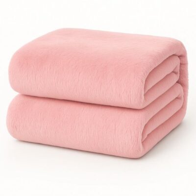 Teddy hoeslaken - 2 persoons - kleur roze