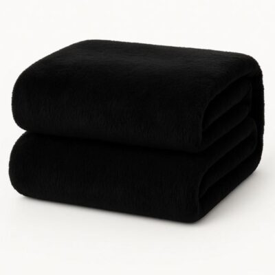 Teddy hoeslaken 2 persoons - zwart