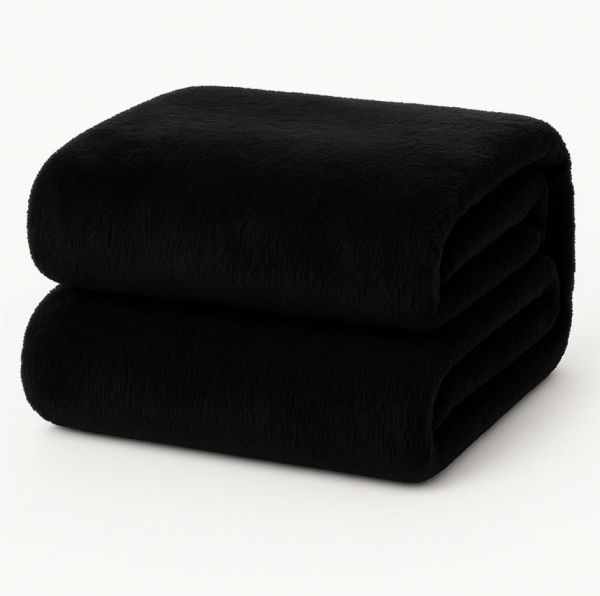 Teddy hoeslaken 2 persoons - zwart