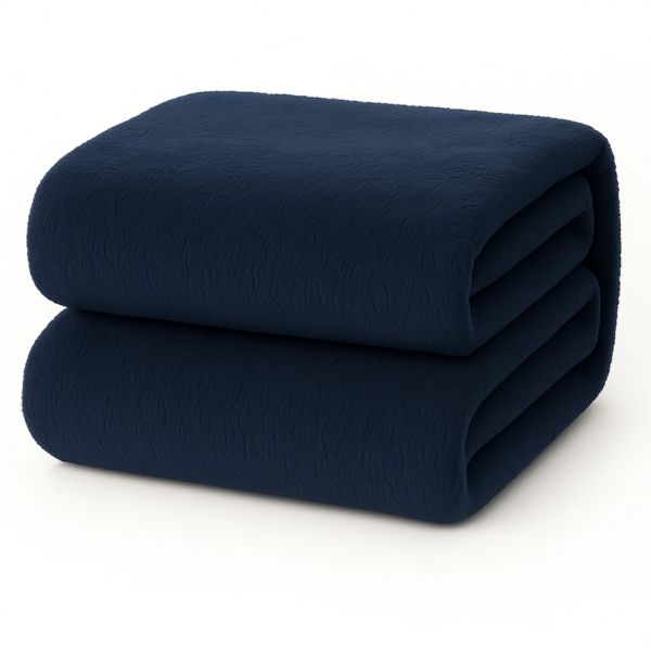 Teddy hoeslaken 2 persoons - blauw