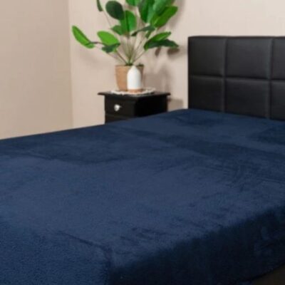 Teddy hoeslaken blauw - 2 persoons