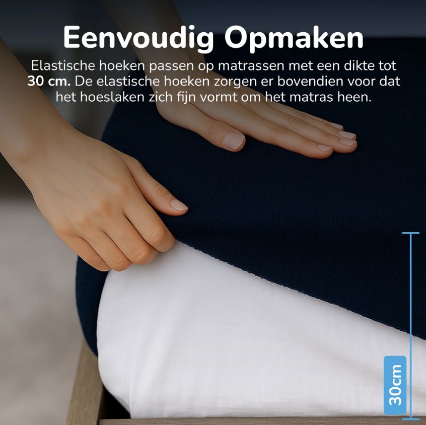 Teddy hoeslaken blauw gemakkelijk opmaken