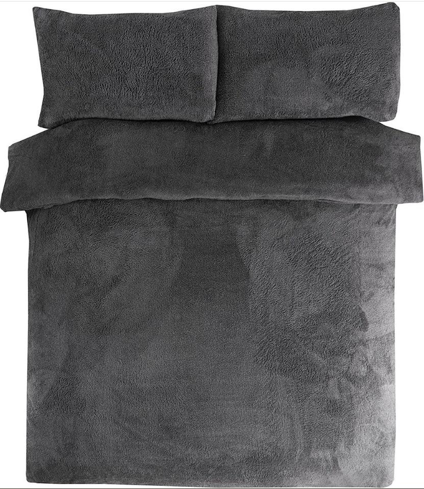 antraciet teddy dekbedhoes 2 persoons