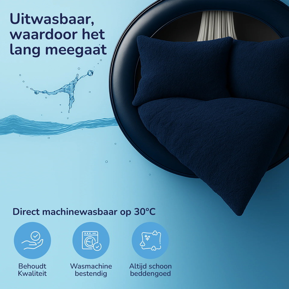 Teddy dekbedovertrek dubbelzijdig wassen