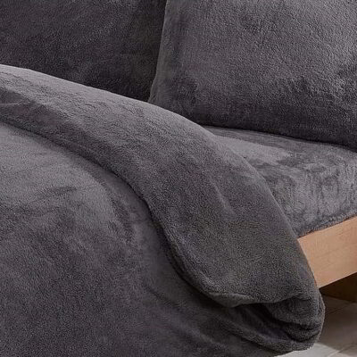Teddy dekbedovertrek antraciet