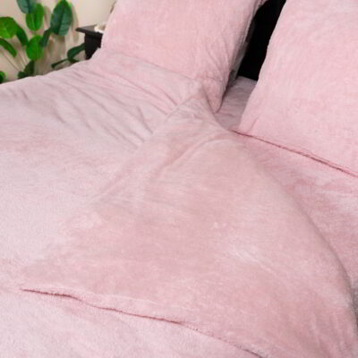 Teddy dekbedovertrek roze