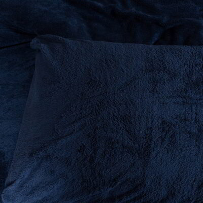 teddy kussensloop blauw